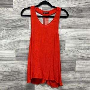 Banana Republic Tank Top Womens Medium‎ Orange Crinkle Sleeveless Strappy Back